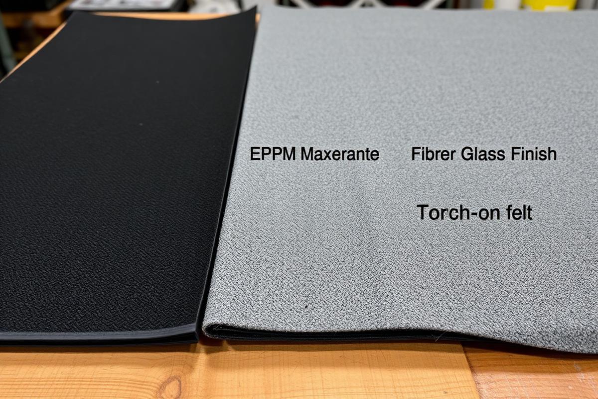 Comparison of EPDM rubber, GRP fibreglass, and torch-on felt flat roof materials
